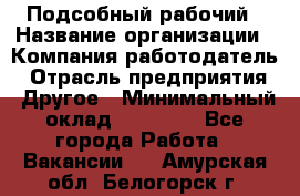 Подсобный рабочий › Название организации ­ Компания-работодатель › Отрасль предприятия ­ Другое › Минимальный оклад ­ 15 000 - Все города Работа » Вакансии   . Амурская обл.,Белогорск г.